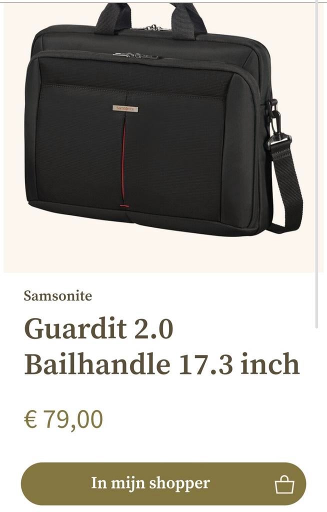 Laptoptas Samsonite, Ophalen