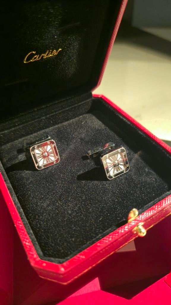 NIEUW Cartier Santos Cufflinks, Ophalen of Verzenden, Nieuw, Zilver