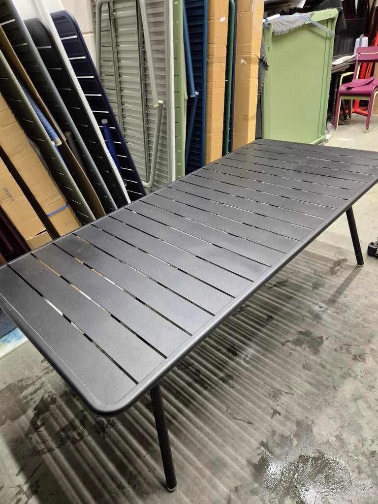 Gebruikte fermob Luxembourg tafel 207x100 zwart, Tuin en Terras, Ophalen, Gebruikt, Rechthoekig