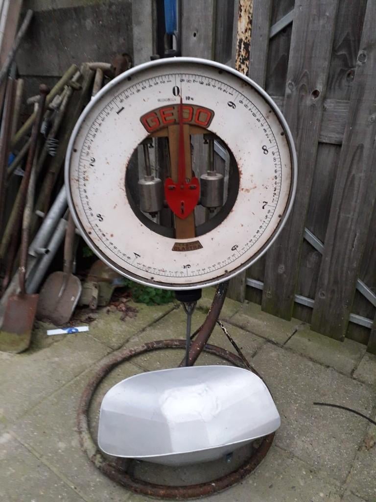 Vintage ronde groente weegschaal  gedo (Berkel), Ophalen, 500 gram of grover, Minder dan 10 kg