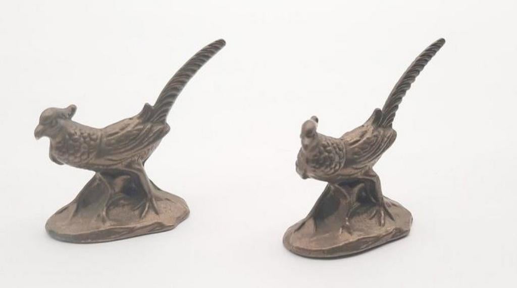 2 Miniatuur messing Fazanten, Ophalen of Verzenden, Zo goed als nieuw, Dier