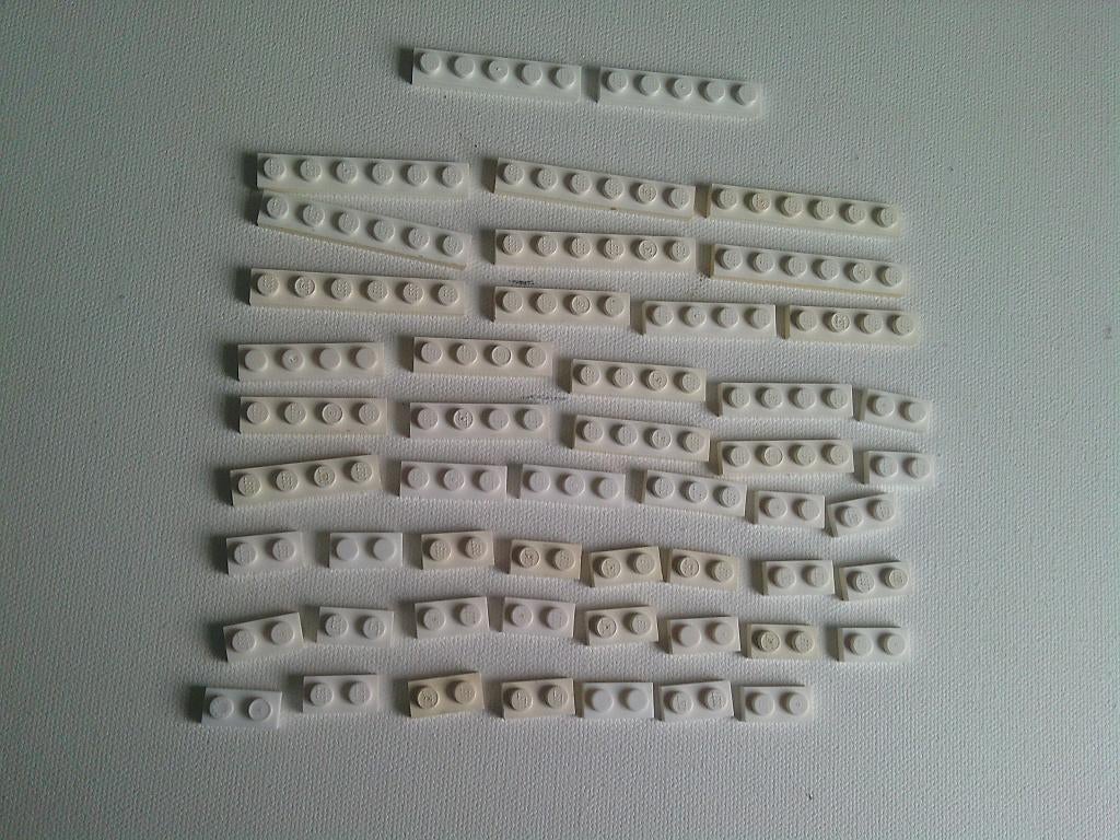 Lego: Plaatjes 1x8, 1x6, 1x4, 1x3, 1x2 wit, Ophalen of Verzenden, Gebruikt, Lego
