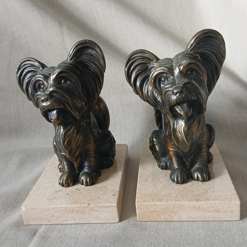 Stel Art Deco beeldjes "Yorkshire terriers", honden, Antiek en Kunst, Ophalen of Verzenden
