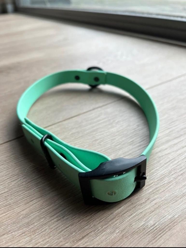Mintgroene biothane halsband, Ophalen of Verzenden, Zo goed als nieuw