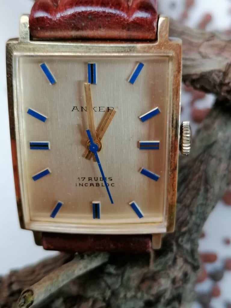 Vintage horloge Anker heren, Ophalen of Verzenden, Leer, Overige merken