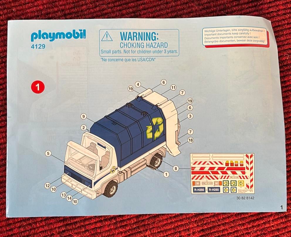 Playmobil vuilniswagen, Ophalen of Verzenden, Gebruikt, Groter dan 1:32, Overige merken
