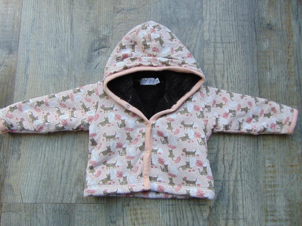 Gevoerd jasje roze panters maat 56 Dirkje jas, Meisje, Dirkje, Ophalen of Verzenden, Zo goed als nieuw