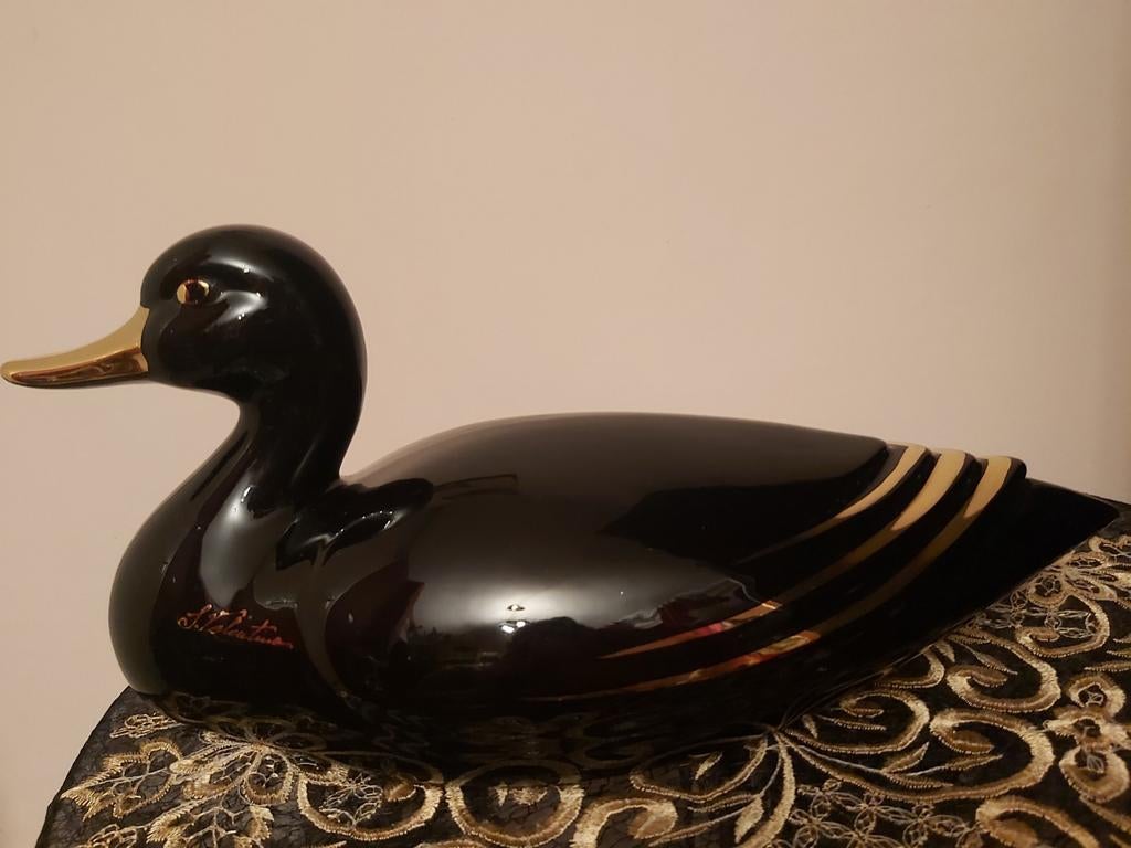 Valentino Beeld Eend - Zwart met Goud, Huis en Inrichting, Ophalen of Verzenden, Zo goed als nieuw