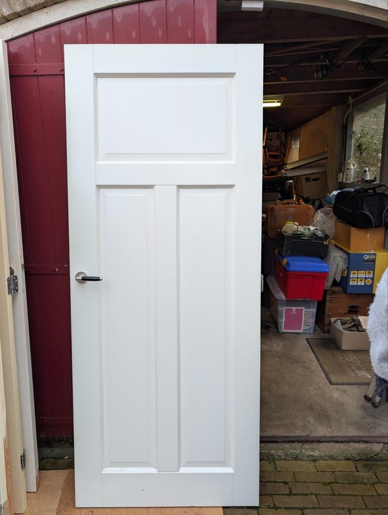 Witte paneeldeur 82,5 x 200 cm en 72,5 x 201 cm, Doe-het-zelf en Verbouw, Deuren en Horren, Ophalen, Gebruikt, Minder dan 80 cm