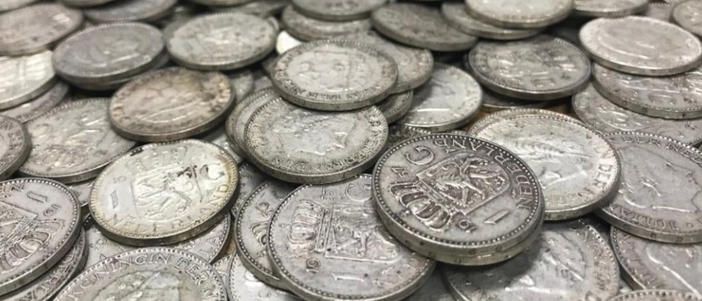 Zilveren guldens & rijksdaalders koningin Juliana, Postzegels en Munten, Munten | Nederland, Ophalen, Koningin Juliana, 2½ gulden