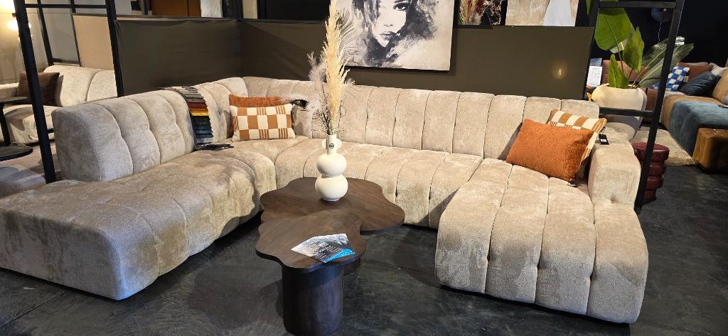 U-Bank Dublin | blokdesign | Beige | Incl 5 Jaar Just enjoy!, Huis en Inrichting, Banken | Bankstellen, Nieuw, Overige maten, 300 cm of meer