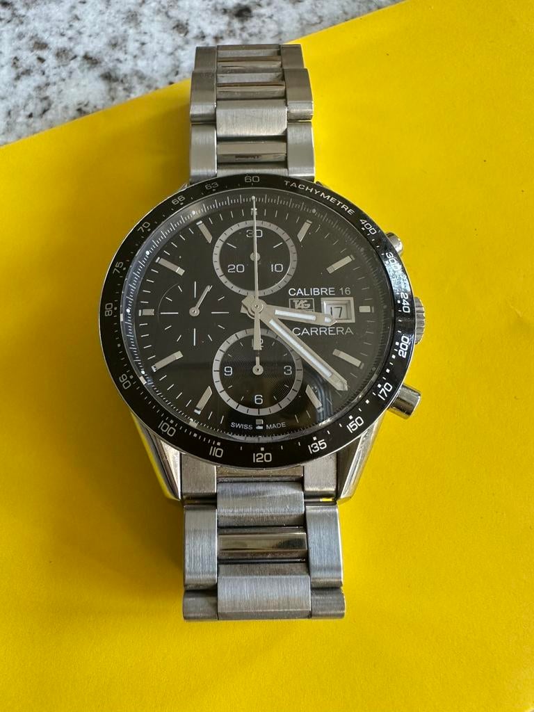 Tag Heuer Carrera Automatic Chronograph Fangio., Staal, Staal, Ophalen of Verzenden, Zo goed als nieuw