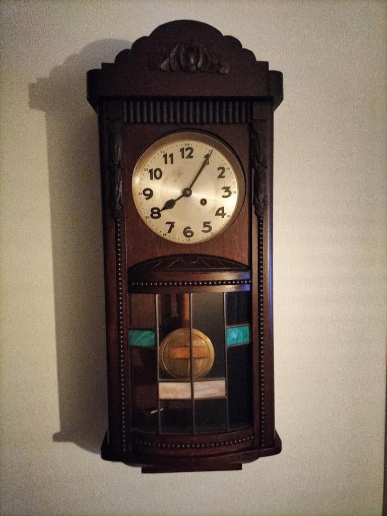 Antieke Junghans Wandklok met Slinger, Ophalen