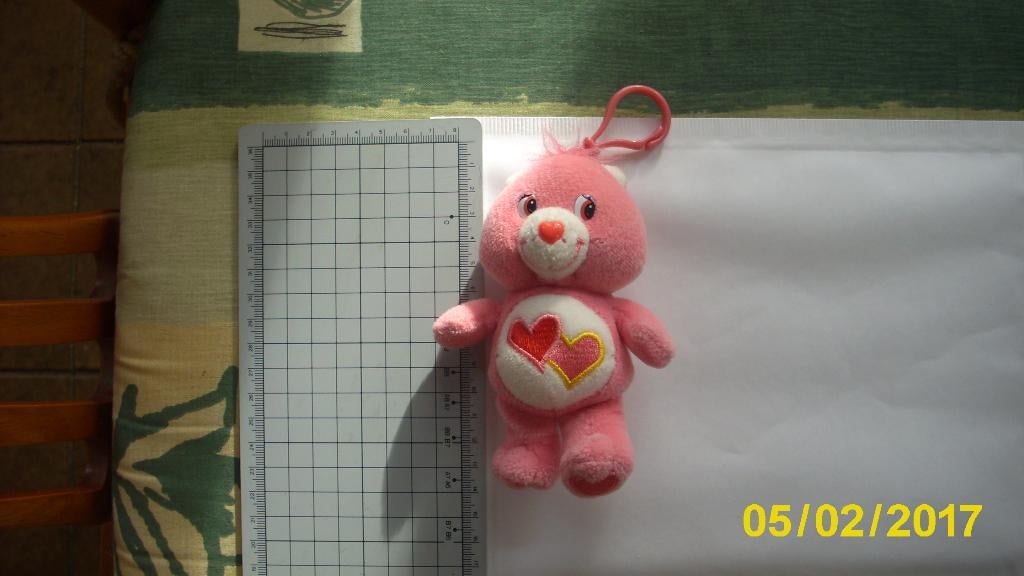 Troetelbeertjes sleutelhanger roze met hartjes 13cm (A), Ophalen of Verzenden, Nieuw