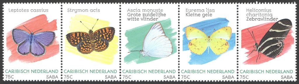 Caribisch Nederland 229 strip v 5 postfris Saba 2020, Ophalen of Verzenden, Postfris