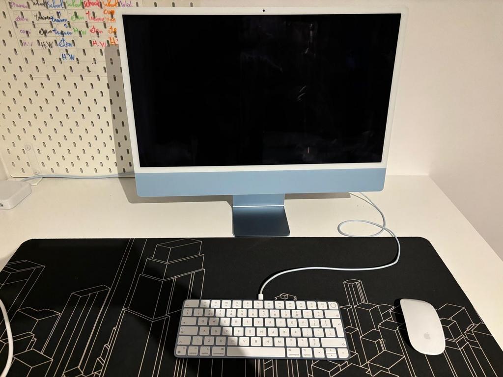Blauwe iMac 2021 - Prachtige All-in-One Computer, Computers en Software, Apple Desktops, Ophalen, 8 GB, IMac, 24 inch