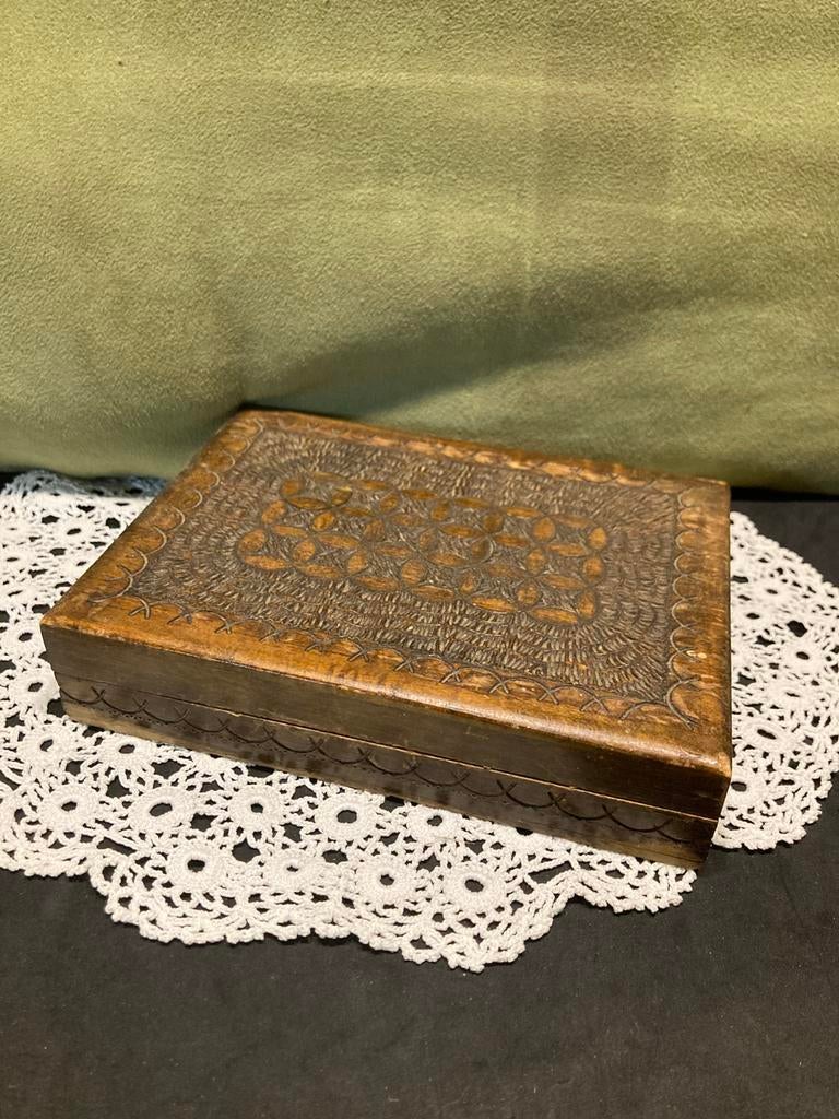 Oud houten sigarettendoosje (100226), Ophalen of Verzenden