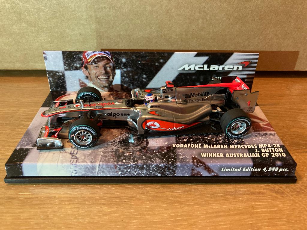 ✅ Jenson Button 1:43 Winner Australian GP 2010 Mclaren F1, Ophalen of Verzenden, Nieuw, Formule 1