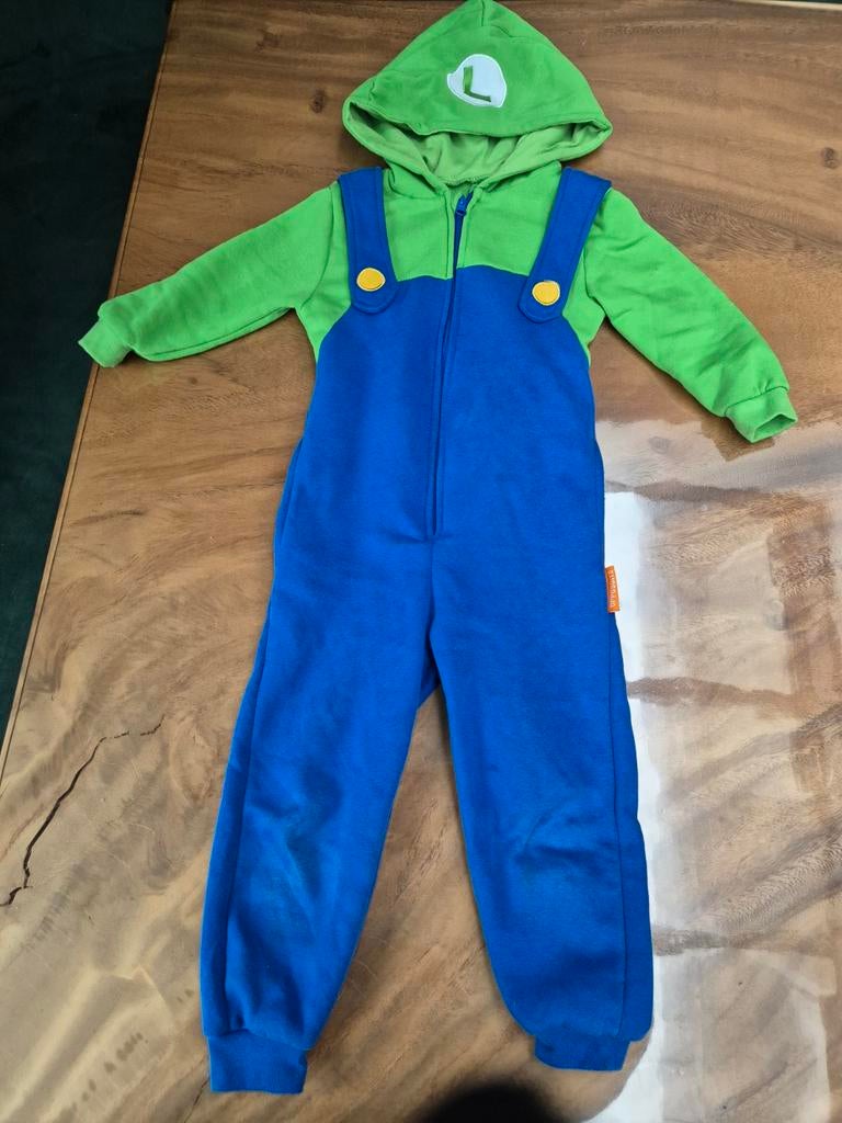 Opposuits onesie luigi 92/104, Ophalen, Zo goed als nieuw, 104 of kleiner, Jongen of Meisje