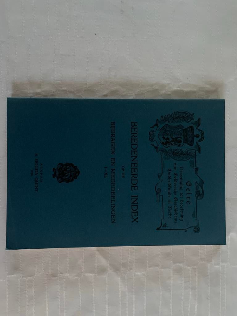 Beredeneerde Index Bijdragen en Mededelingen Gelre 1938 /d2, Ophalen of Verzenden, Gelezen, Catalogus