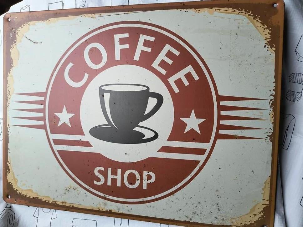 Wandbord coffeeshop 30-40 cm, Huis en Inrichting, Woonaccessoires | Wanddecoraties, Ophalen of Verzenden