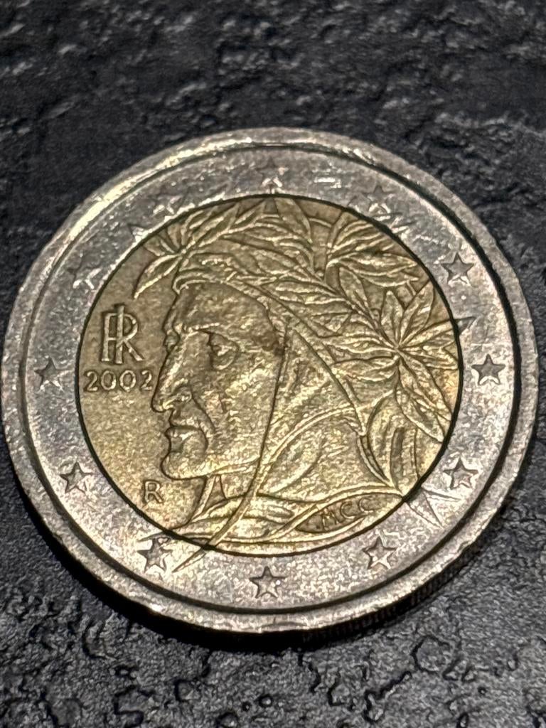 Italië 2 Euro Dante Alighieri 2002, Postzegels en Munten, Munten | Europa | Euromunten, Ophalen of Verzenden, Italië, 2 euro, Losse munt