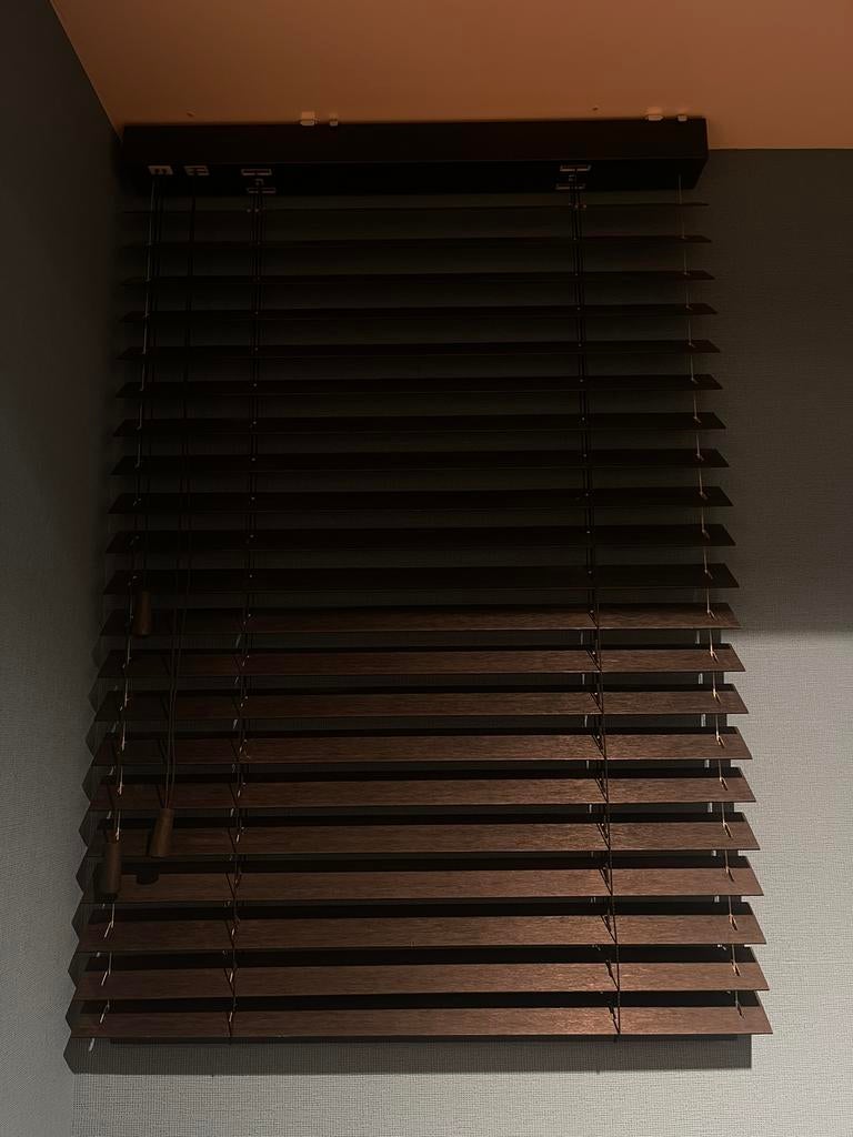 Lente 1 meter breed 68cm jaloezie zwart, Ophalen of Verzenden, Zo goed als nieuw, Bruin