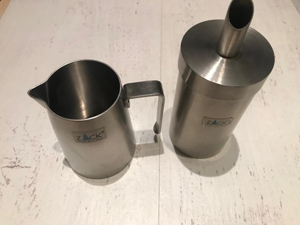 Zack suikerstrooier en melkkan 18/10 RVS, Ophalen of Verzenden, Zo goed als nieuw