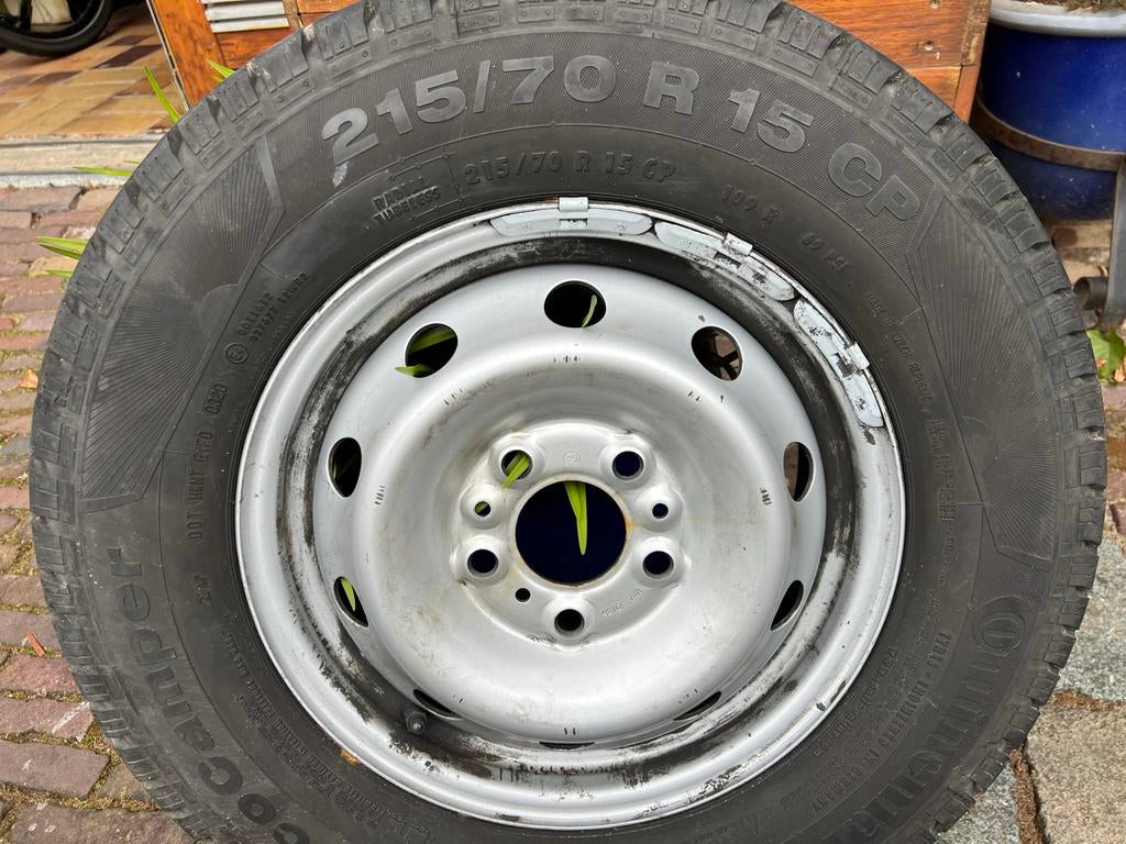 4 camperwielen 215/70R/15 CP, Ophalen, 15 inch, Banden en Velgen, Zomerbanden