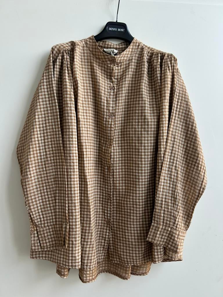 GARCONNE blouse camel ruitje mt TU, Kleding | Dames, Verzenden, Parijs, Nieuw, Garconne