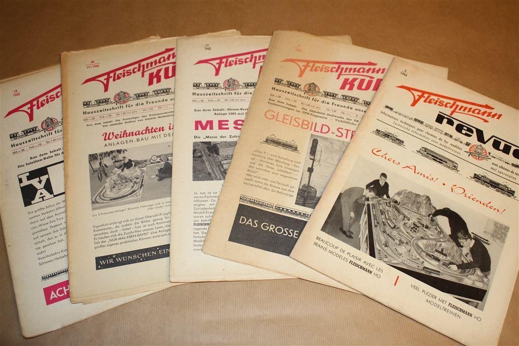 Fleischmann Kurier - 5 nummers uit 1965/1966, Wisselstroom, Gebruikt, Wagon, Ophalen of Verzenden