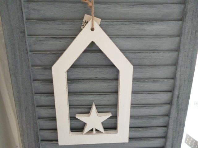 Houten kerst hanger met ster, Diversen, Kerst, *, *, Nieuw, Ophalen of Verzenden
