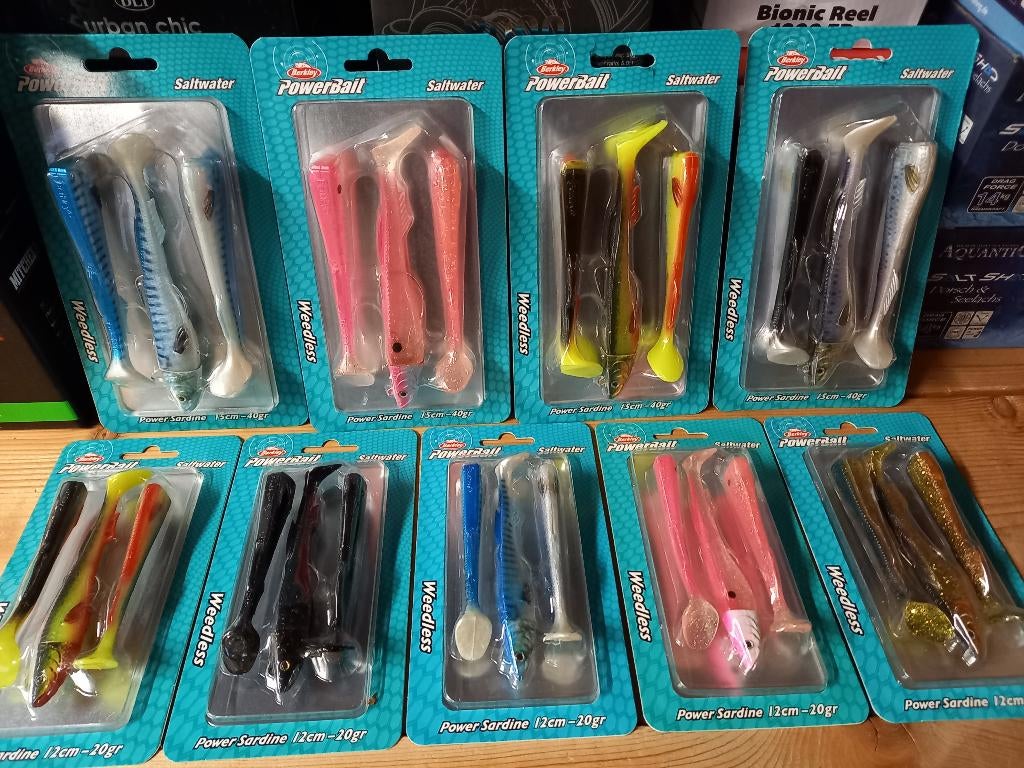 Zeebaars Kunstaas: set van 9 verpakkingen Power Sardine...