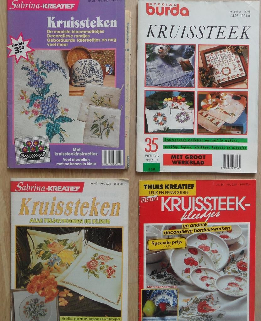 5 x kruissteek tijdschriften zie foto's, Hobby en Vrije tijd, Ophalen of Verzenden, Zo goed als nieuw, Handborduren, Overige typen