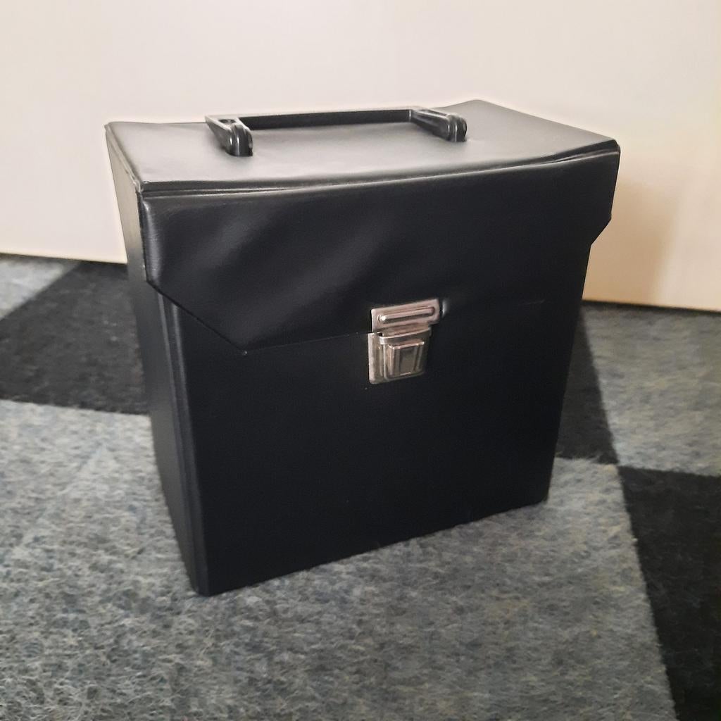 Retro vintage platenkoffer voor 7 inch vinyl singels (zwart), Ophalen of Verzenden, Zo goed als nieuw, 7 inch