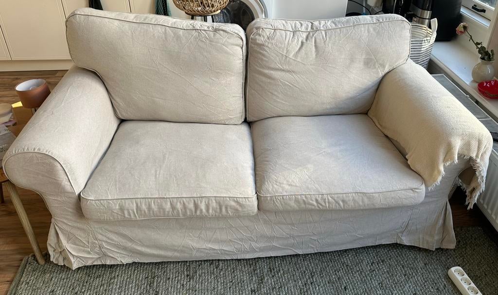 Ikea Ektrop bank beige 2-zits, Huis en Inrichting, Ophalen, Gebruikt, 150 tot 200 cm, Tweepersoons