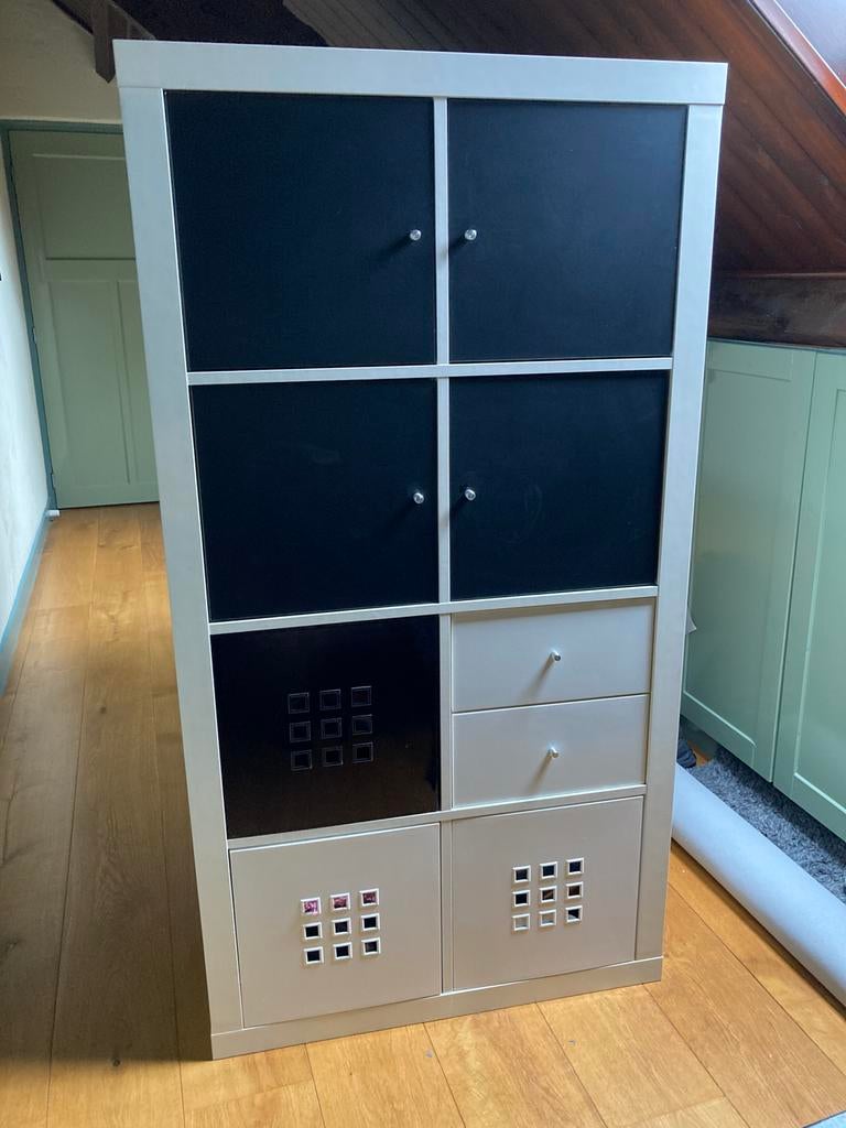 Ikea kallax kast zwart wit, Ophalen, Gebruikt