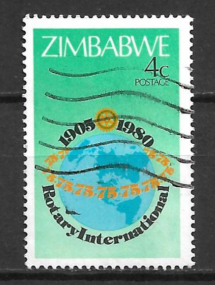 Zimbabwe 1980 75jr Rotary International, Verzenden, Zimbabwe, Gestempeld