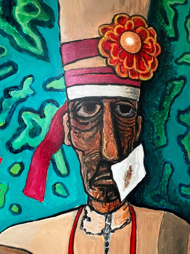 Uniek schilderij van Menno Nanninga - 'De Twee Koningen', Ophalen