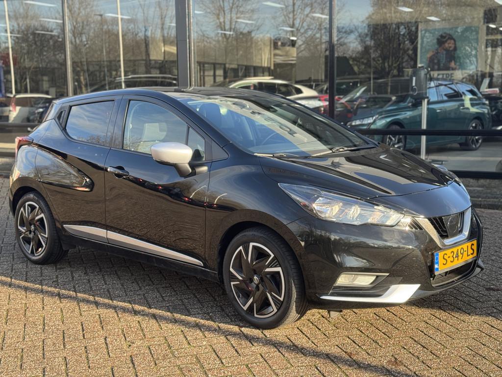 Nissan Micra 1.0 IG-T N-Design Navigatie|Trekhaak (bj 2023), Voorwielaandrijving, Lichtsensor, Stof, Zwart