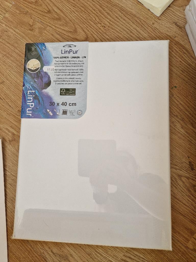 LinPur schildersdoek 30x40x2,1cm nieuw 100%schilderslinnen, Ophalen of Verzenden, Nieuw, Doek