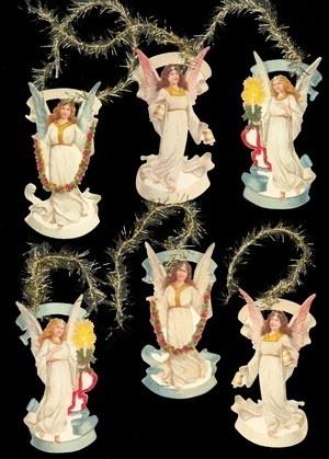 Kerstboom hangers Kerst Engelen poezieplaatjes 6-305, Verzenden