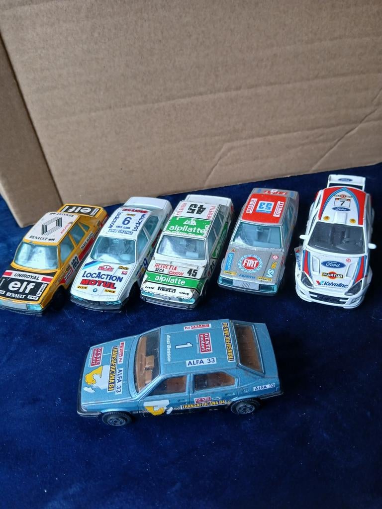 6x rally of racewagen.  Bburago 1:43, Ophalen of Verzenden, Gebruikt, Auto, Overige merken