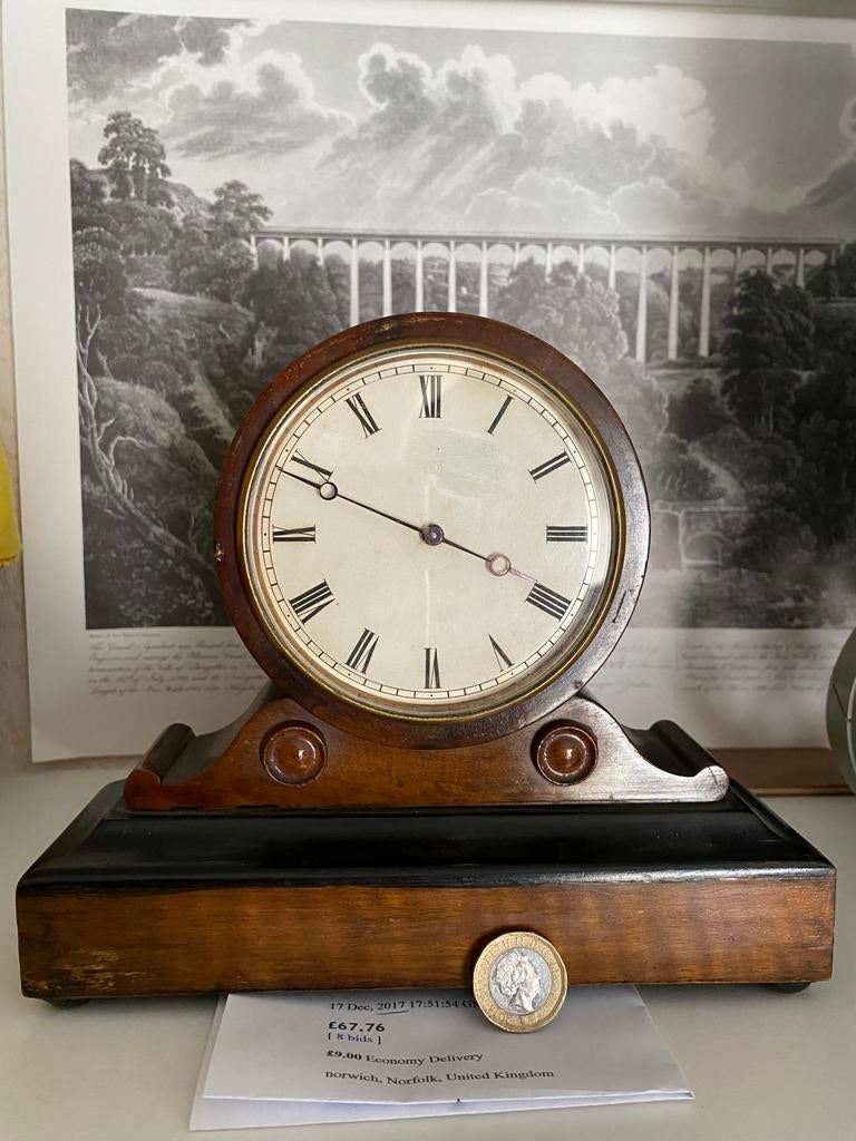 Antieke houten  klokje met slinger mechaniek, Antiek en Kunst, Antiek | Klokken, Ophalen of Verzenden