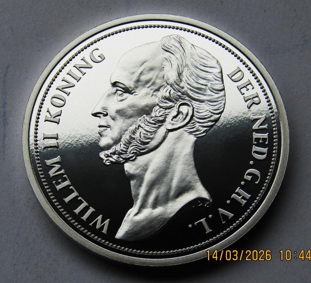 * 1 Gulden Historical Restrike (1840) - Silver Plated -NL *, Verzenden, Koningin Beatrix, Euro's, Losse munt