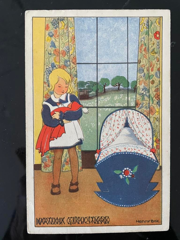 HENNY BOX - meisje met baby, Ophalen of Verzenden, Gelopen