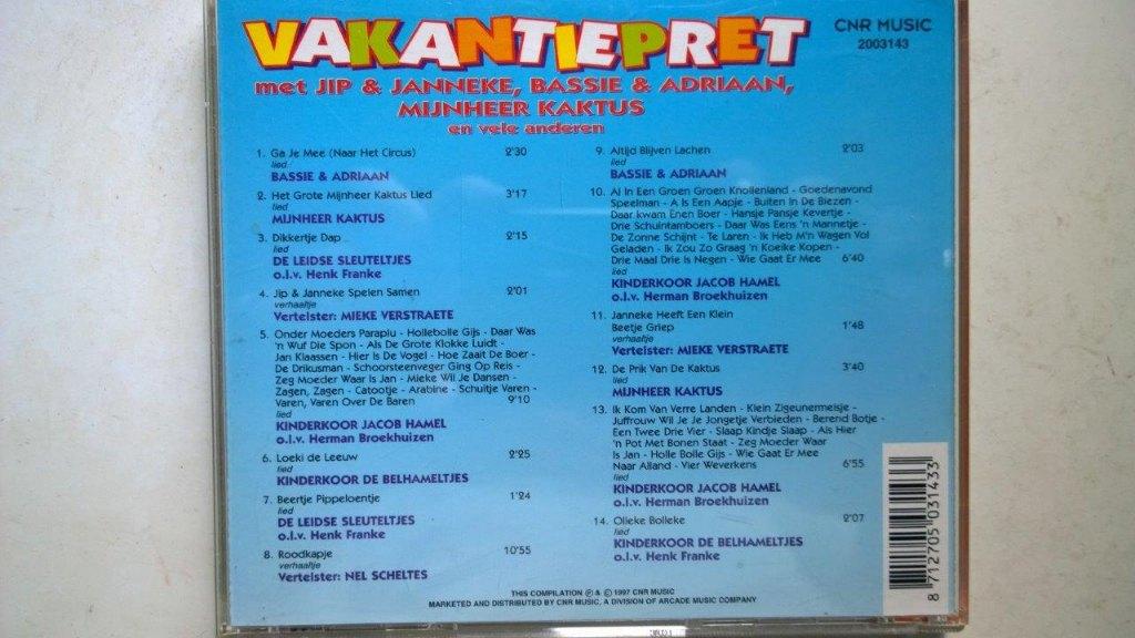 Vakantiepret (Bassie & Adriaan, Meneer Kaktus Etc), Ophalen of Verzenden, Zo goed als nieuw, Muziek, 6 tot 9 jaar
