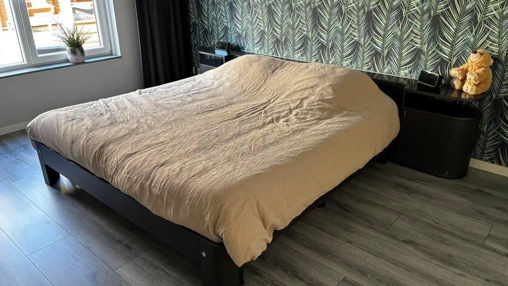 Auping Auronde inclusief achterwand en nachtkastjes 180x200, Ophalen, Overige kleuren, Tweepersoons, Zo goed als nieuw