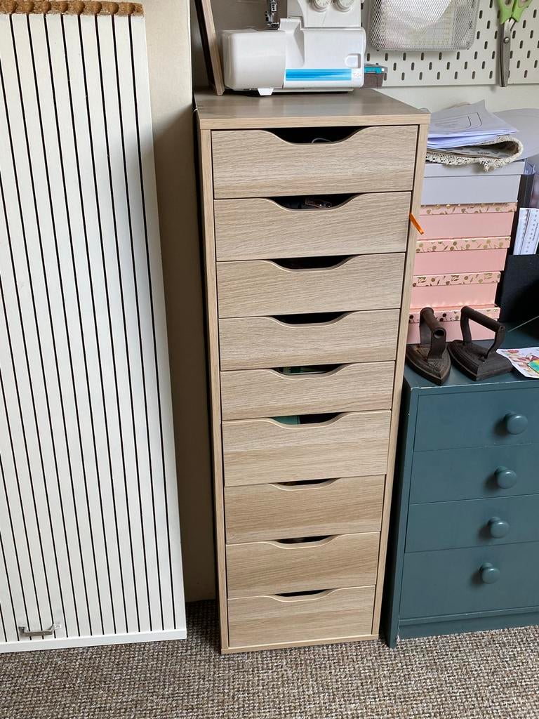 IKEA ALEX Ladeblok met 9 lades - Ideaal voor opbergen, Ophalen, Minder dan 50 cm, Gebruikt, 5 laden of meer