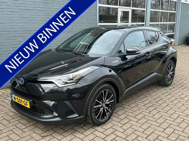 Toyota C-HR 1.8 Hybrid Style (bj 2018, automaat), 12 maanden, 4 cilinders, Leder en Stof, Zwart